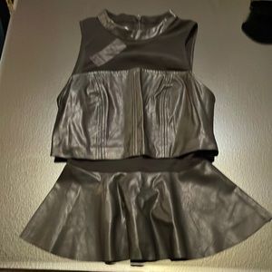 Leather and sheer top